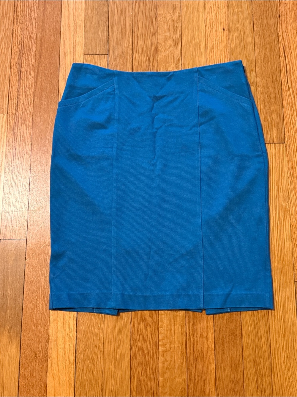 Cabi Teal Blue Pencil Knee Length Skirt Size 4